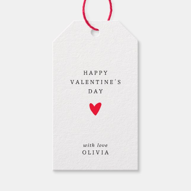 Enkel hjärthjärthjärtans dag presentetikett (Framsidan)
