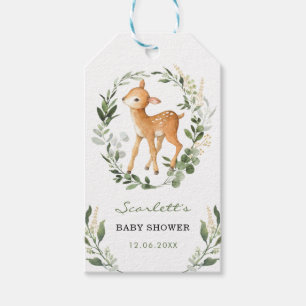 Enkel Hjort från Grey Woodland Babyskor födelsedag Presentetikett