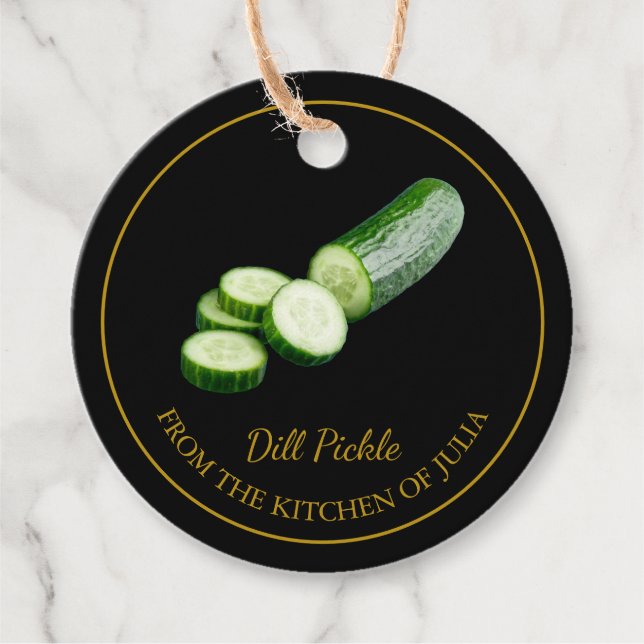 Enkel Hodda Dill Pickle Cucumber Häng Märkre Gåvor Etiketter (Framsida)