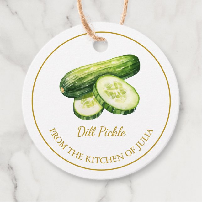 Enkel Hodda Dill Pickle Cucumber Häng Märkre Gåvor Etiketter (Framsida)