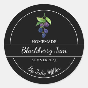 Enkel Homemade Blackberry Sylt-etikett Runt Klistermärke