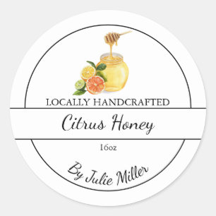Enkel Homemade Citrus infused honey-etikett Runt Klistermärke