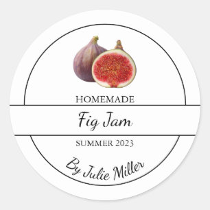 Enkel Homemade Fig Sylt-etikett Runt Klistermärke