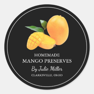 Enkel Homemade Mango Preserve-etikett Runt Klistermärke