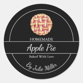 Enkel Homemade Paj-etikett Runt Klistermärke