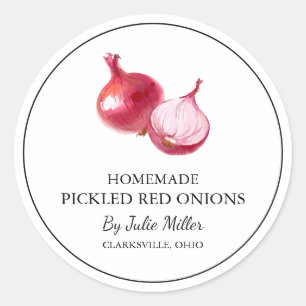Enkel homemade Pickled Red Onion-etikett Runt Klistermärke