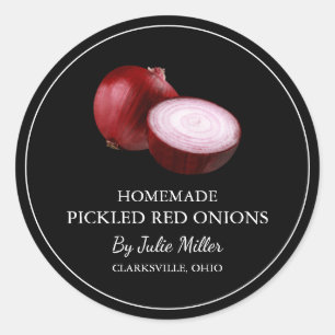 Enkel homemade Pickled Red Onion-etikett Runt Klistermärke