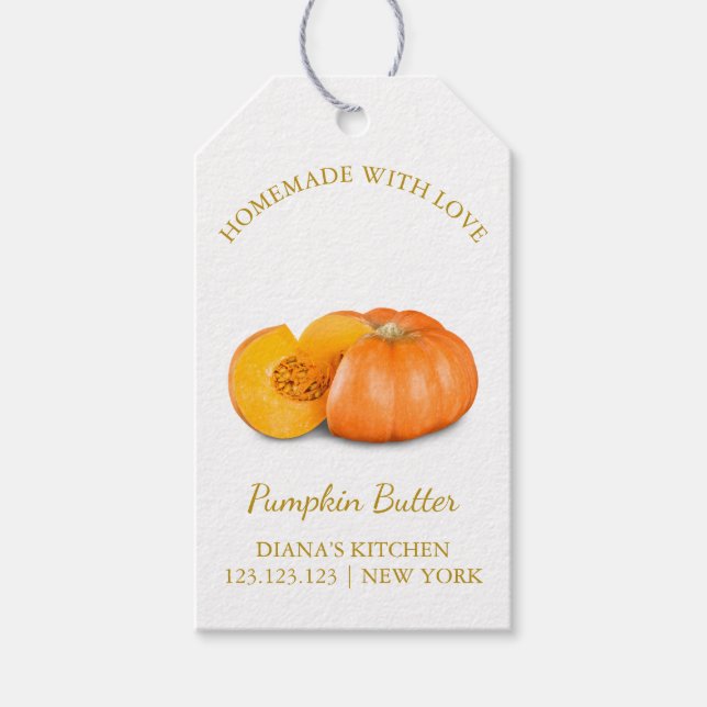 Enkel homemade Pumpkin Butter-hängare Märkre l Whi Presentetikett (Framsidan)