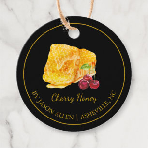 Enkel honeycomb Cherry Infused honey Märkre Gåvor Etiketter