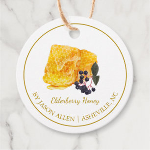 Enkel honeykomb Elderberry Infused Honungshang Mär Gåvor Etiketter