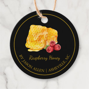 Enkel honeykomb Raspberry Infused Honungshang Märk Gåvor Etiketter