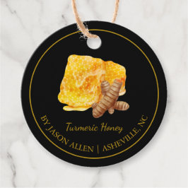 Enkel honeykomb Turmeric Infused Honungshang Märkr Gåvor Etiketter