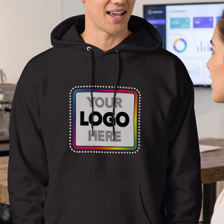 Enkel Hoodie med Logotyp - Stor Framtryck