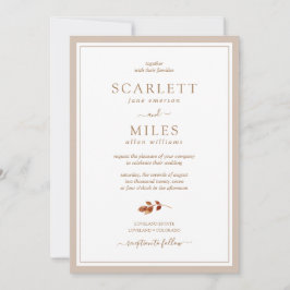 Enkel Höst löv Bröllop Inbjudningar