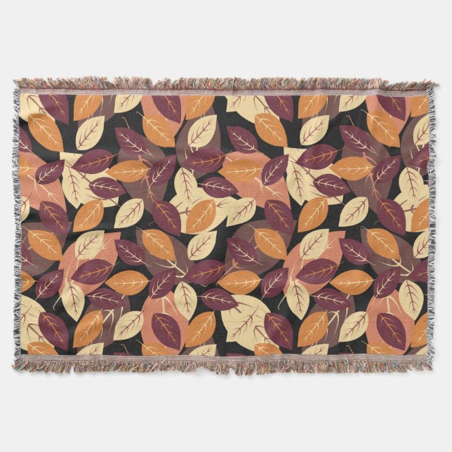 Enkel Höst löv Mörk Filt (Framsidan)