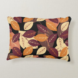 Enkel Höst löv Mörk Prydnadskudde