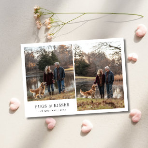 Enkel Hugs & Kisses 2 Photo Valentiness Hund Famil Julkort