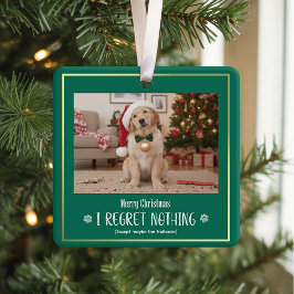 Enkel humor rolig söt hund jul foto julgransprydnad keramik