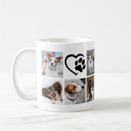 Enkel Hund 10 Photo Collage Pawprint Heart Kaffemugg