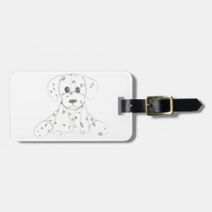 enkel hund doodle barn svart vit dalmatiner bagagebricka