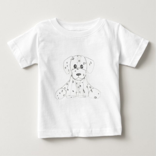 enkel hund doodle barn svart vit dalmatiner tröja (Framsida)