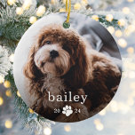 Enkel Hund för utskrift av Paw - fotojul Julgransprydnad Keramik<br><div class="desc">Enkel utskrift av Hund Fotojulkeramisk prydnadsföremål är en snyggt modern helgdag med hund som har typisk typografi i vitt över ditt storleka foto.</div>