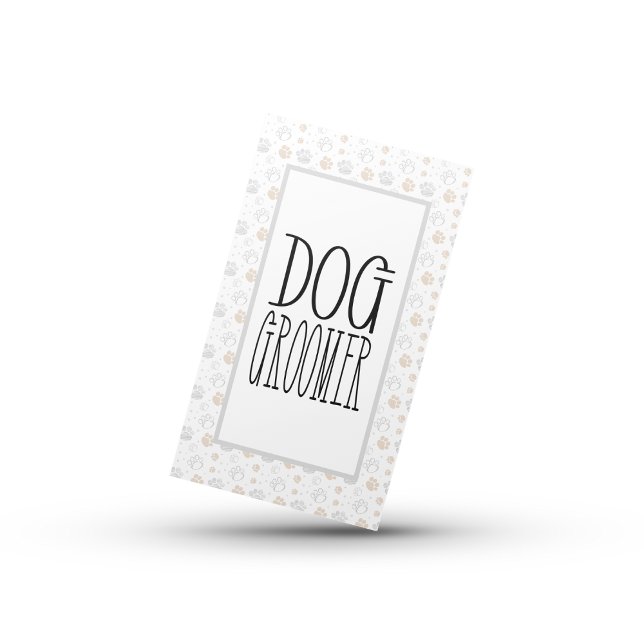 Enkel Hund med QR-kod Visitkort (Simple Dog Groomer With QR code Business Card)
