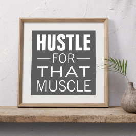 Enkel Hustle Typografi Motiverande Träningspass Poster