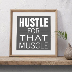 Enkel Hustle Typografi Motiverande Träningspass Poster