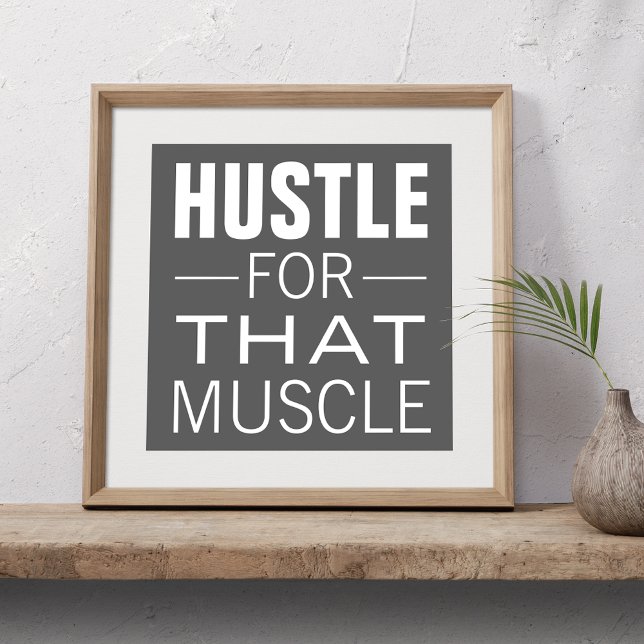 Enkel Hustle Typografi Motiverande Träningspass Poster (Skapare uppladdad)