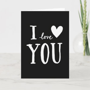 Enkel I Love You-kort med handritad design Kort
