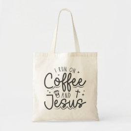 Enkel I springa på kaffet och Jesus Tote Bag Tygkasse