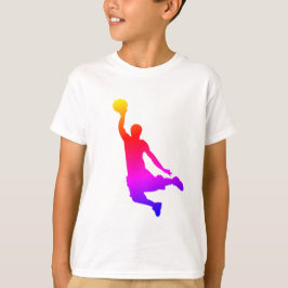 Enkel illustration av Basketball Player Regnbåge T Shirt