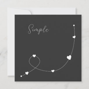 Enkel illustration med hjärtan i ett minimalistisk julkort
