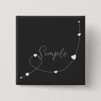 Enkel illustration med hjärtan i ett minimalistisk knapp