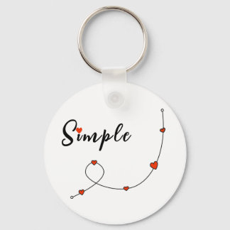 Enkel illustration med hjärtan i ett minimalistisk nyckelring