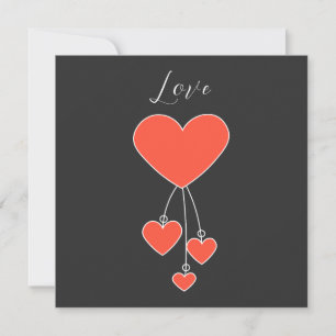 Enkel illustration med scarlets hjärtan "Kärlek"