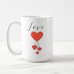 Enkel illustration med scarlets hjärtan Kärlek Kaffemugg