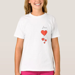 Enkel illustration med scarlets hjärtan Kärlek T Shirt