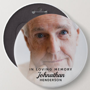 Enkel "In loving memory" fototribut knapp