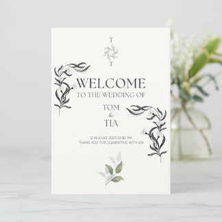 Enkel inbjudan och inbjudan till elegant bröllop