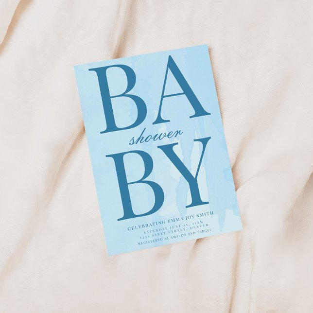 Enkel inbjudan till Blue Baby Shower (Skapare uppladdad)