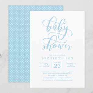 Enkel inbjudan till Blue Baby Shower