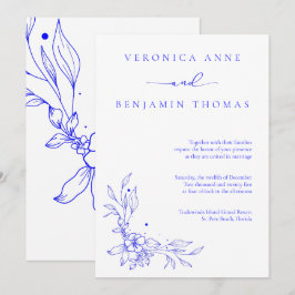 Enkel inbjudan till Blue Jewel Tone Wedding