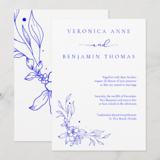 Enkel inbjudan till Blue Jewel Tone Wedding