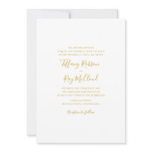 Enkel inbjudan till bröllopsinbjudan till Guld i E