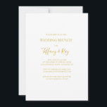 Enkel inbjudan till Brunch i Guld Bröllop i Elegan<br><div class="desc">Den här enkla inbjudan till elegant bröllop brunch är perfekt för din minimalistiska vita och guld brunch. Utformningen har ett minsta typsnitt av contemporary guld tillsammans med formell kalligrafi. Behålla den som den är,  eller välj att anpassa den med egna teckningar eller foton!</div>