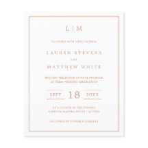 Enkel inbjudan till budgetbröllop vid Ro Rosa Mono