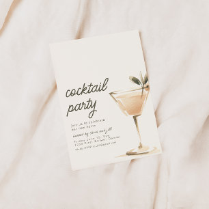 Enkel inbjudan till cocktailfest med drink