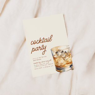 Enkel inbjudan till cocktailparty med drink